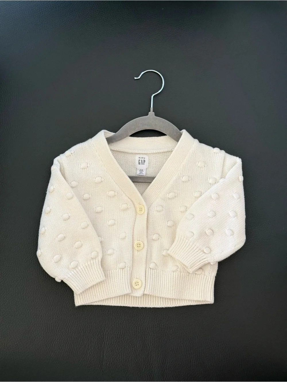 GAP Cream Bobble-Knit Button Cardigan (12-18 months)